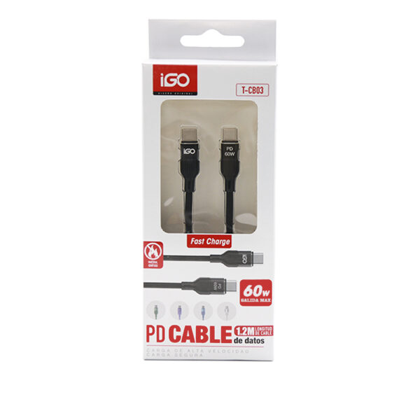 Cable Igo Type C-Type C 1.2M 60W T-CB03