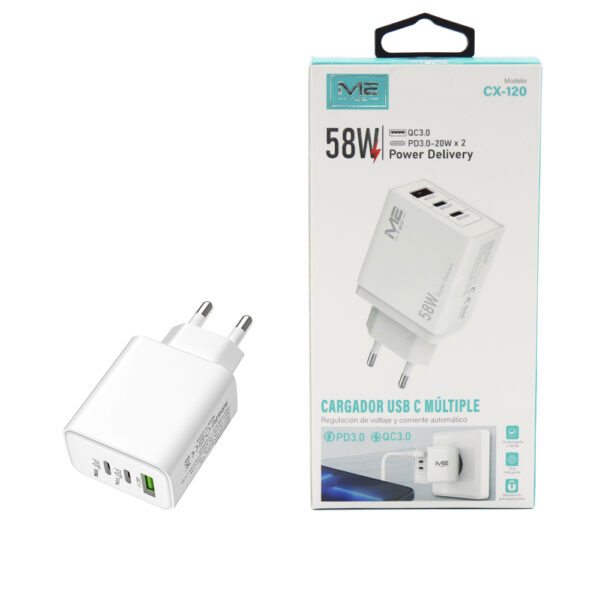 Cargador Casa Usb y Type c 58W