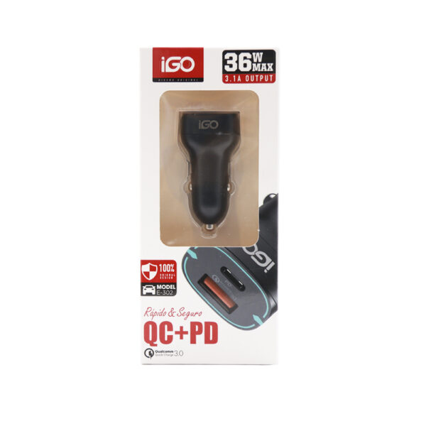 Cargador Coche Type C 36W Igo E-302