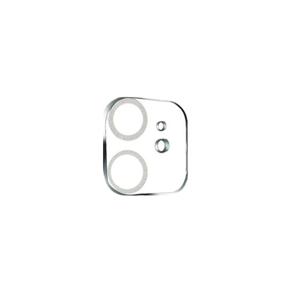 Protector Camara Purpurina iPhone 12 - 11 -12 Mini Plata